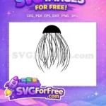 Free Black Tentacles Free Sea Creature Jellyfish Outline Free SVG - Instant Download