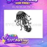 Free Detailed Tentacles Free Floral Accents Jellyfish Free SVG - Instant Download