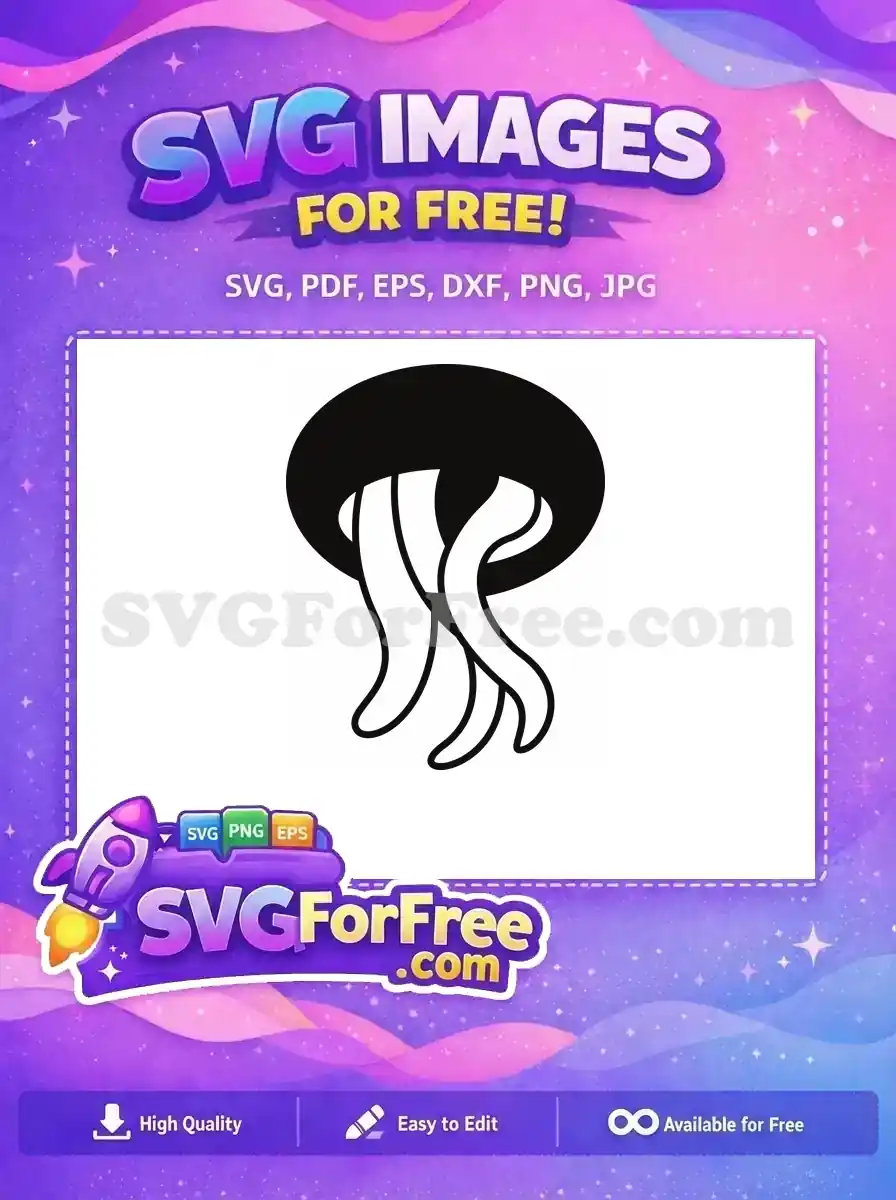 Free Simple Tentacle Free Jellyfish Silhouette Underwater Free SVG