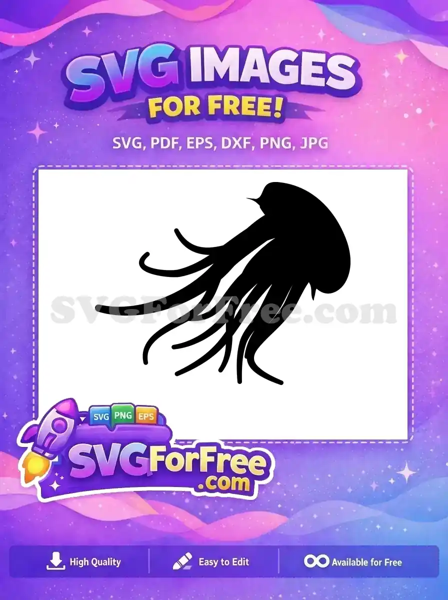 Free Black Silhouette Tentacles Free Sea Creature Outline Free SVG
