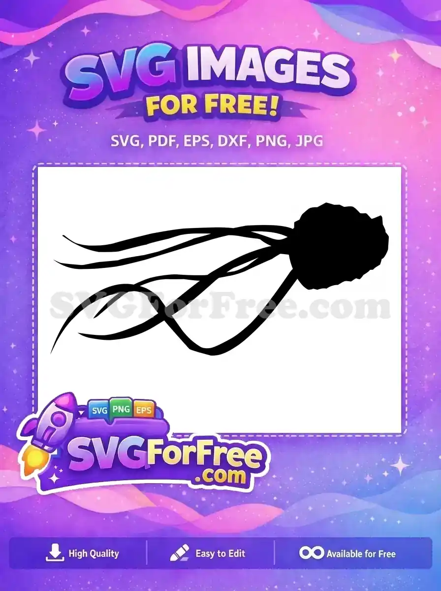 Free Flowing Tentacles Free Ocean Creature Jellyfish Free SVG 1