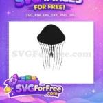 Free Dark Sea Free Tentacles Outline Jellyfish Free SVG - Instant Download