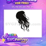 Free Tentacle Swirls Free Black Silhouette Jellyfish Free SVG - Instant Download