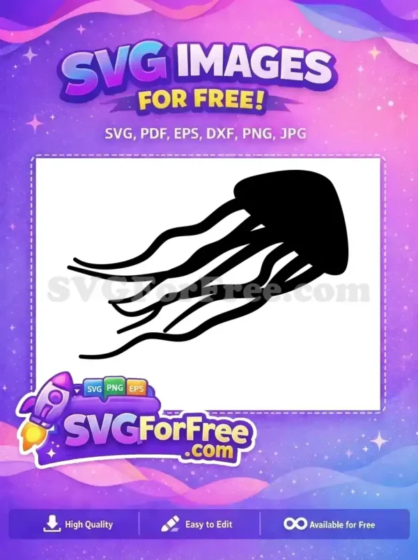 Free Flowing Tentacles Free Ocean Creature Jellyfish Free SVG 2