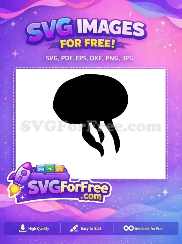 Free Simple Tentacle Free Silhouette Water Jellyfish Free SVG