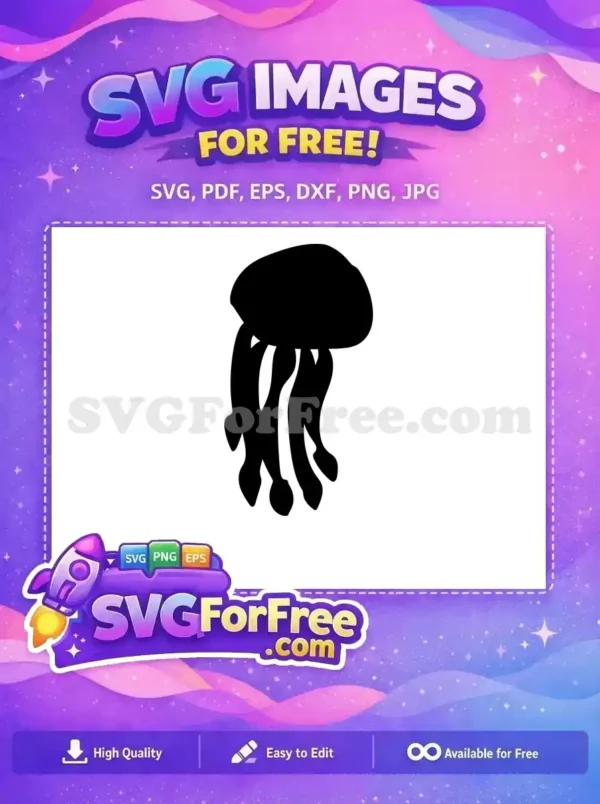 Free Black Silhouette Free Flowing Tentacles Undersea Free SVG