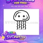 Free Cute Jellyfish Free Tentacle Silhouette Ocean Free SVG - Instant Download