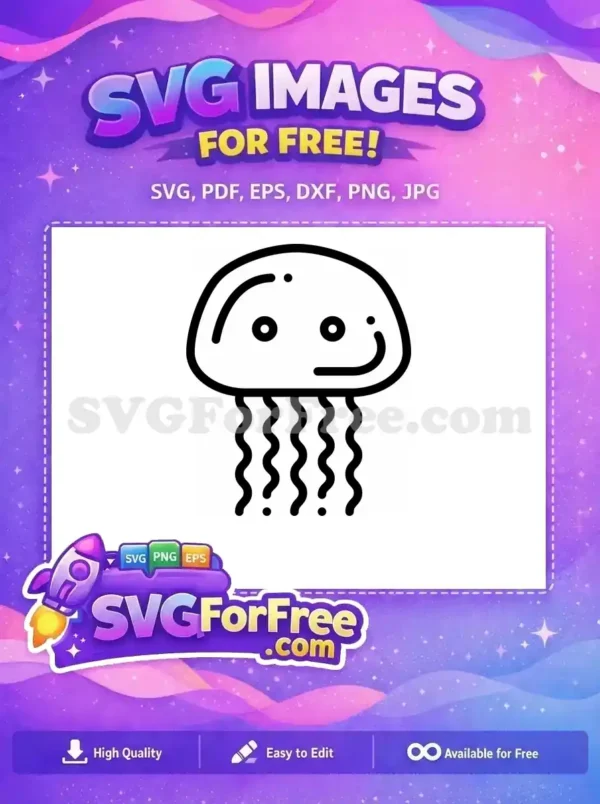 Free Cute Jellyfish Free Tentacle Silhouette Ocean Free SVG