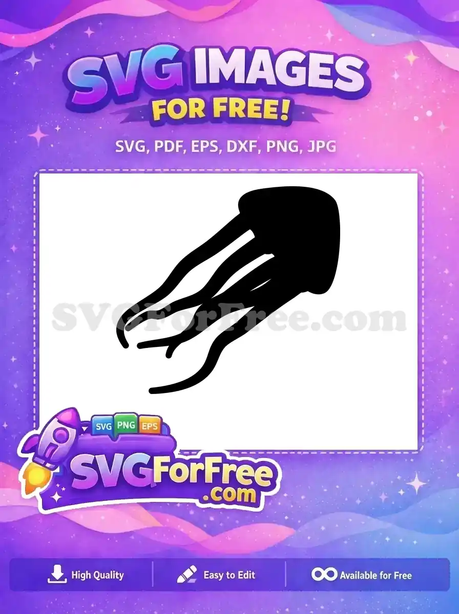 Free Flowing Tentacles Free Black Silhouette Sea Free SVG