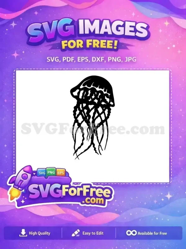 Free Black Tentacles Free Ocean Creature Jellyfish Free SVG Free Black Tentacles Free Ocean Creature Jellyfish Free SVG