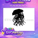 Free Tentacle Detail Free Sea Creature Jellyfish Free SVG - Instant Download