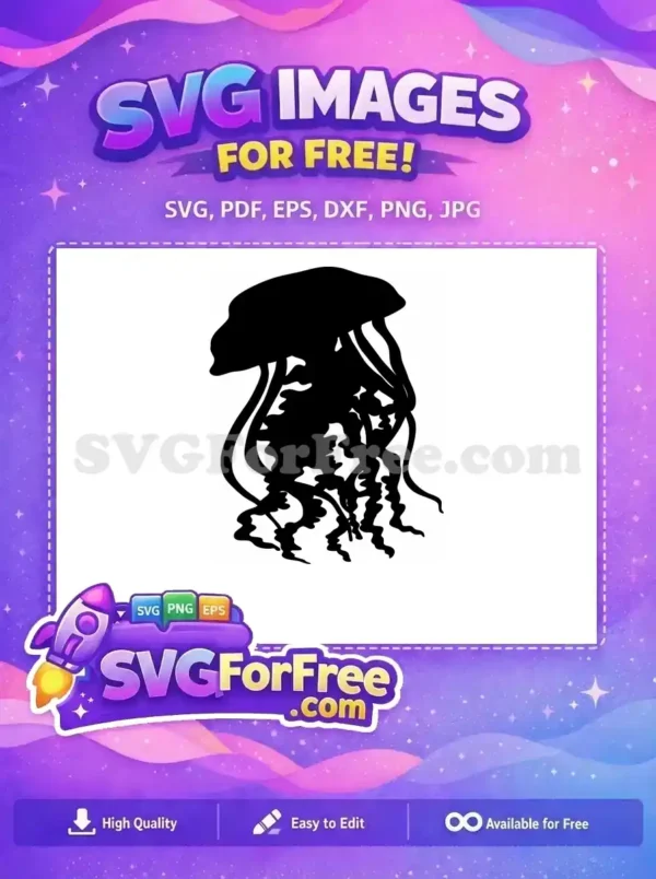Free Tentacle Detail Free Sea Creature Jellyfish Free SVG