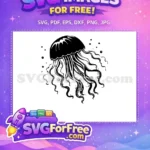 Free Tentacle Detail Free Simple Line Art Jellyfish Free SVG - Instant Download