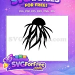 Free Black Tentacles Silhouette Free Ocean Creature Jellyfish Free SVG - Instant Download