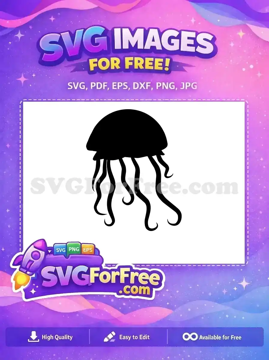 Free Black Silhouette Free Curled Tentacles Undersea Free SVG