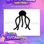 Free Black Jellyfish Tentacles Free Simple Design Ocean Free SVG - Instant Download