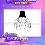 Free Black Silhouette Jellyfish Free Ocean Creature Simple Free SVG 1 - Instant Download