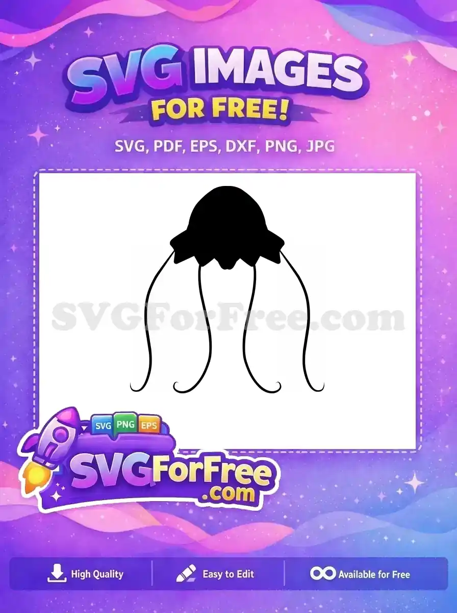 Free Simple Tentacles Free Minimalist Jellyfish Silhouette Free SVG