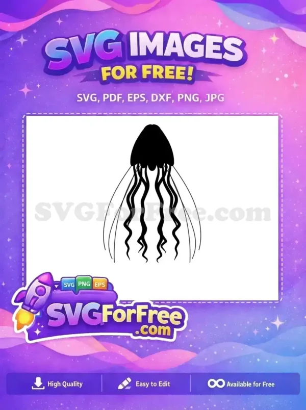 Free Simple Tentacles Free Black Silhouette Undersea Free SVG