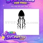 Free Black Jellyfish Free Silhouette Ocean Free SVG - Instant Download