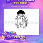 Free Black Tentacle Free Sea Creature Jellyfish Free SVG 2 - Instant Download