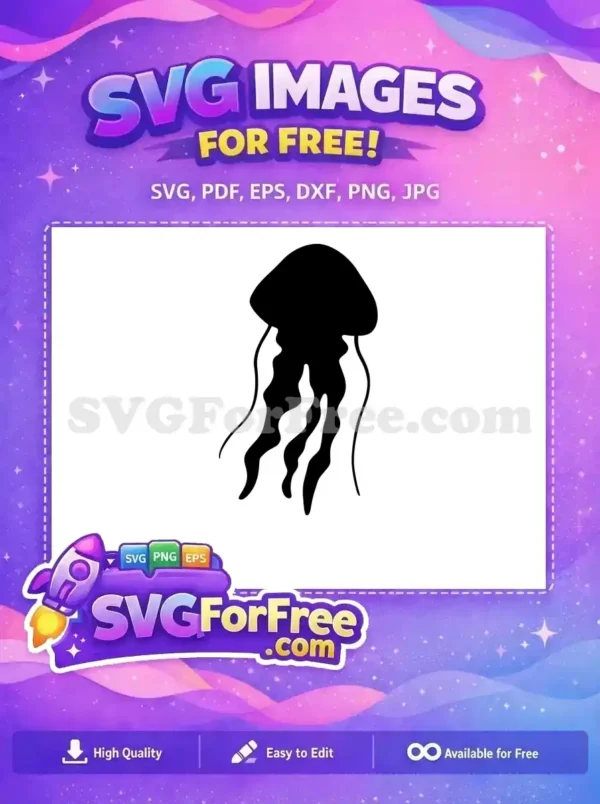 Free Black Jellyfish Free Tentacles Silhouette Ocean Free SVG Free Black Jellyfish Free Tentacles Silhouette Ocean Free SVG