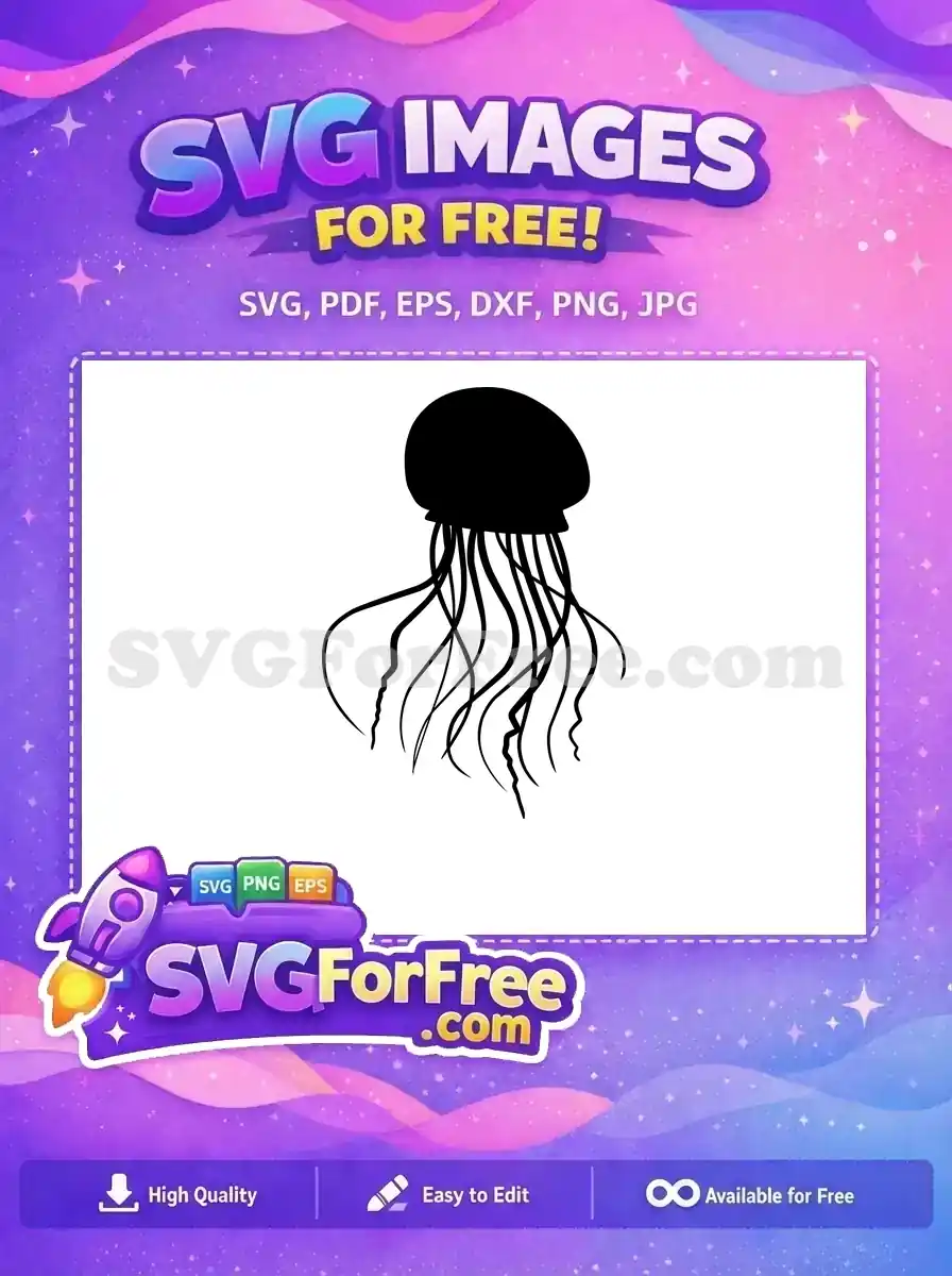Free Curvy Tentacles Free Ocean Creature Jellyfish Free SVG 2