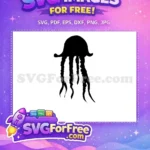 Free Black Tentacle Free Sea Creature Jellyfish Free SVG 3 - Instant Download