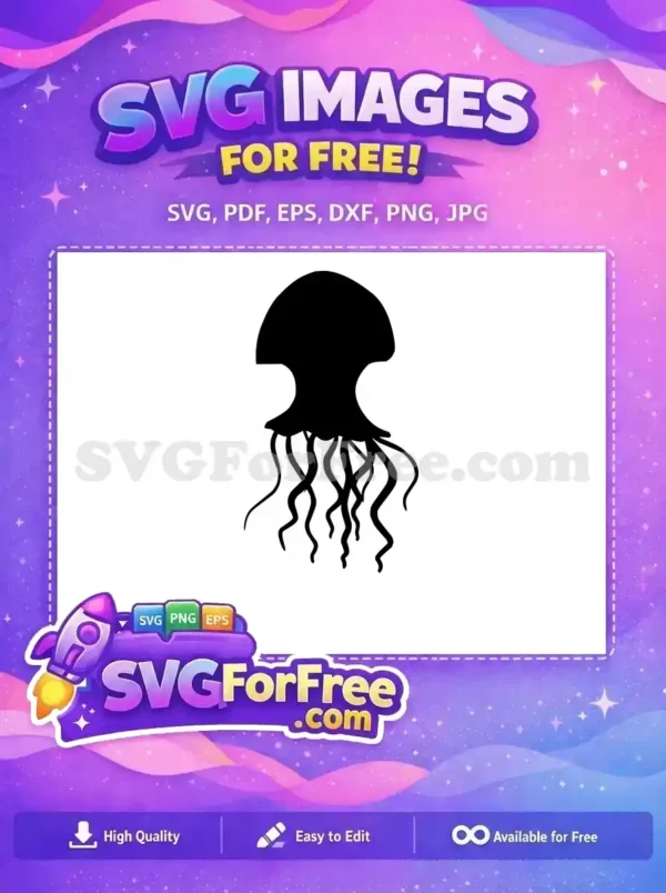 Free Black Tentacles Free Sea Creature Jellyfish Free SVG
