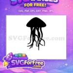 Free Simple Tentacles Free Elegant Shape Jellyfish Free SVG - Instant Download