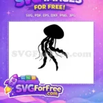 Free Cute Jellyfish Free Tentacle Swirls Under the Sea Free SVG - Instant Download