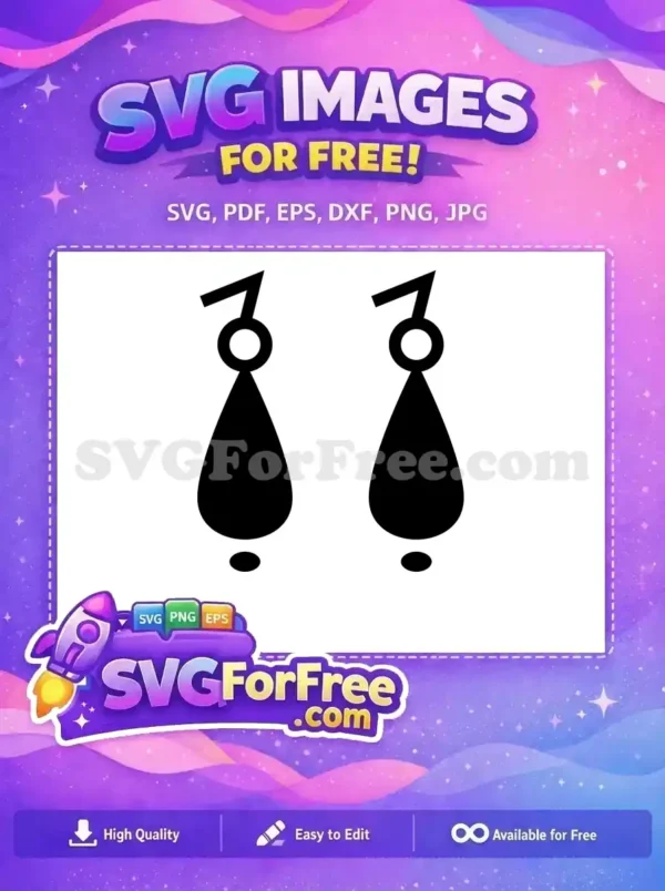 Free Teardrop Earring Free Silhouette Jewelry Fashion Free SVG