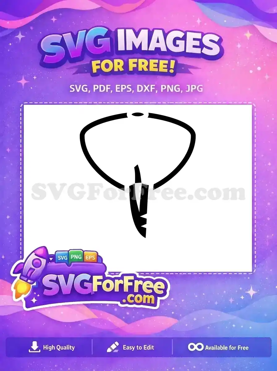 Free Stingray Silhouette Free Simple Black Jewelry Undersea Free SVG