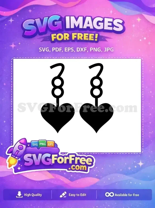 Free Dangling Heart Free Circle Elegant Jewelry Free SVG