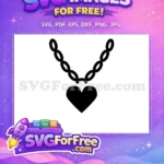 Free Black Chain Free Heart Jewelry Silhouette Free SVG - Instant Download