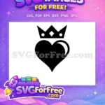 Free Crowned Heart Free Jewelry Silhouette Valentine's Day Free SVG - Instant Download