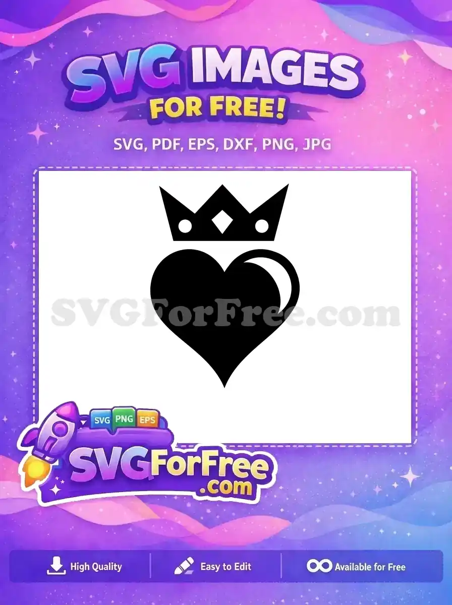 Free Crowned Heart Free Jewelry Silhouette Valentine's Day Free SVG
