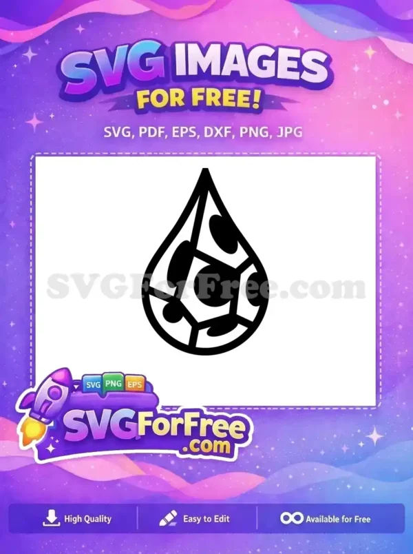 Free Waterdrop Silhouette Free Black Jewel Style One Free SVG