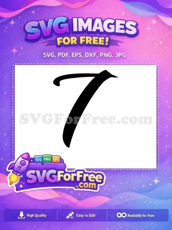 Free Number Seven Free Simple Line Joker Free SVG