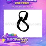 Free Number Eight Free Black Design Joker Free SVG - Instant Download
