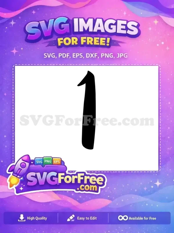 Free Number One Free Simple Black Joker Free SVG