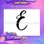 Free Letter E Free Initial Black Alphabet Free SVG - Instant Download