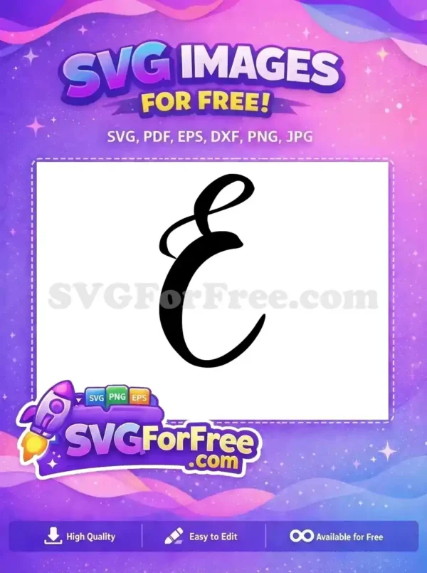 Free Letter E Free Initial Black Alphabet Free SVG