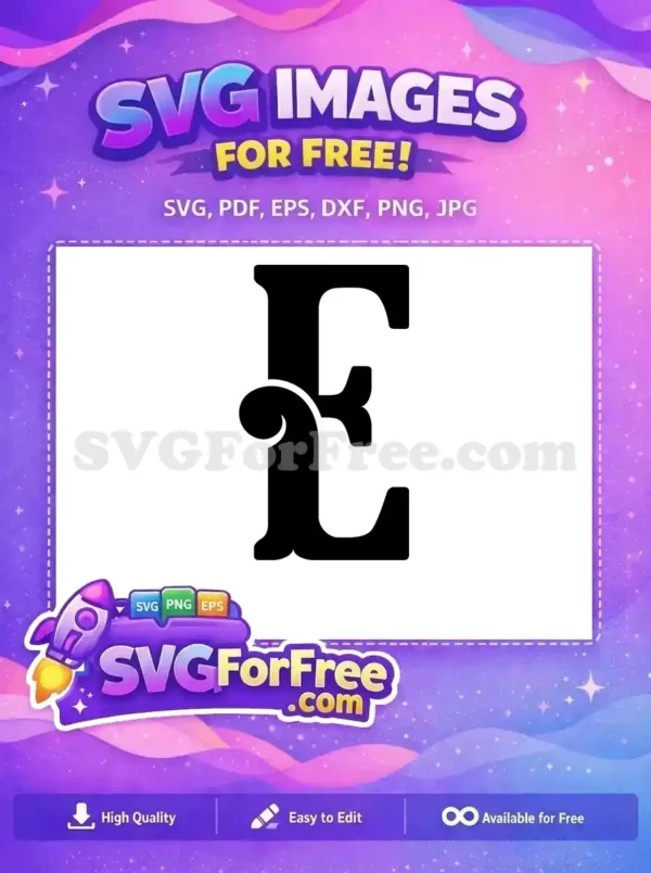 Free Letter E Initial Free Fancy Monogram Joker Free SVG