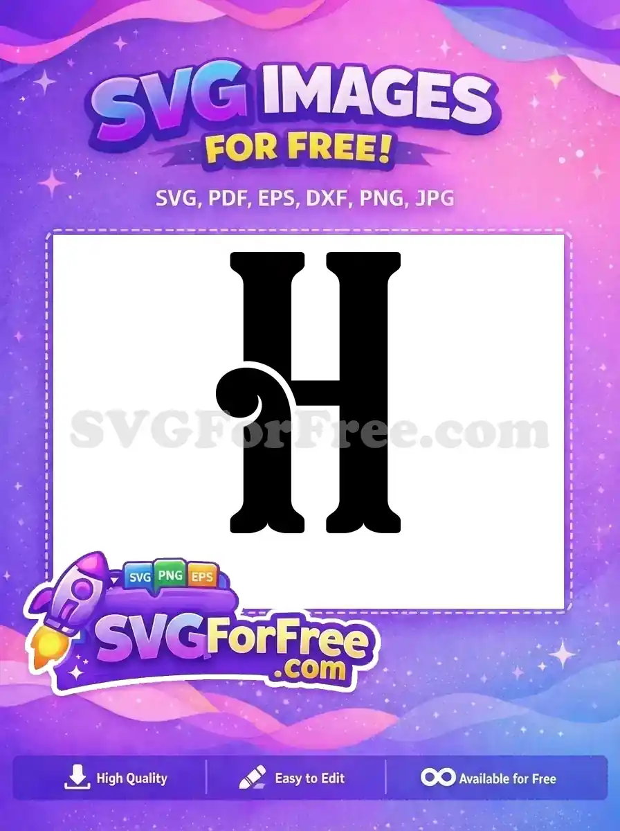 Free Letter H Free Ornate Initial Joker Free SVG