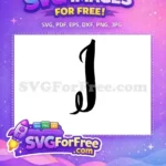 Free Letter Initial Free Black Calligraphy Joker Free SVG - Instant Download