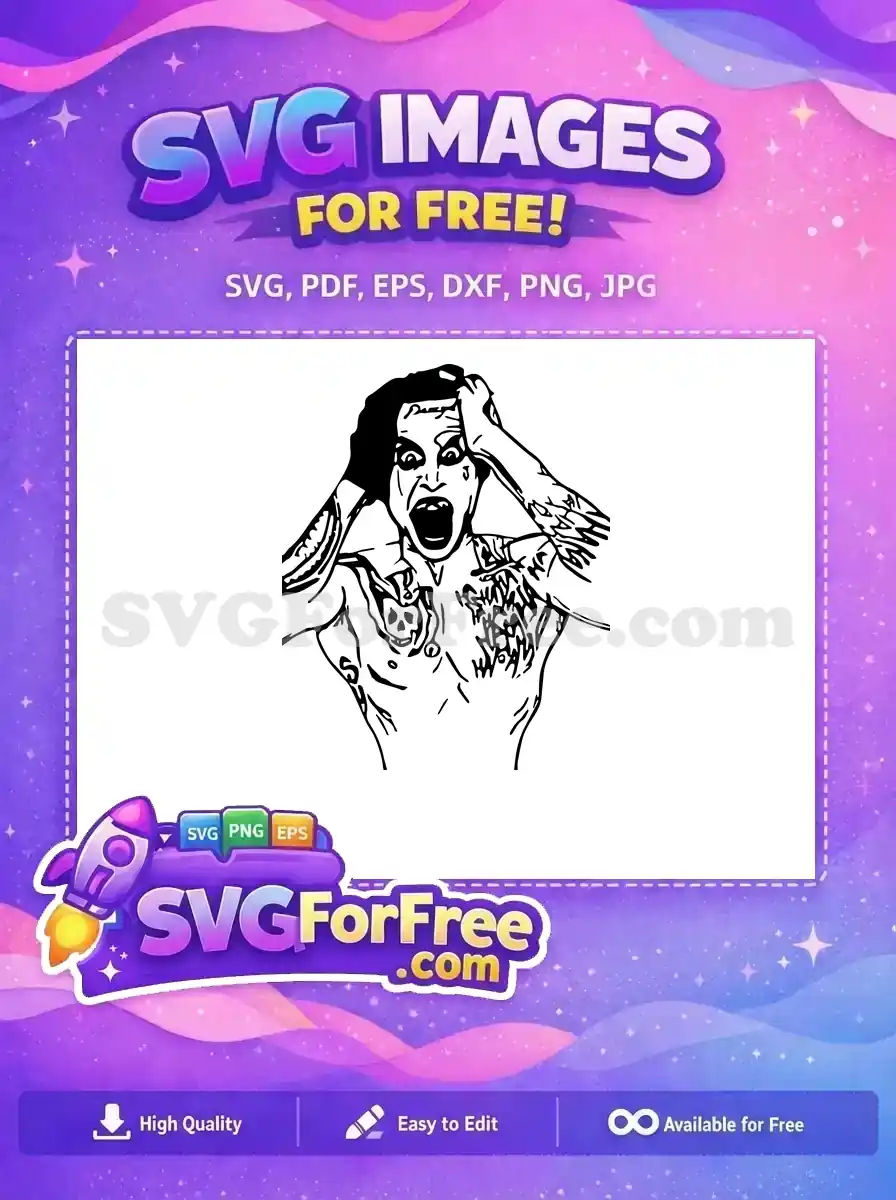 Free Creepy Smile Free Villainous Jester Dark Knight Free SVG
