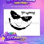 Free Dark Knight Free Villain Joker Grimace Free SVG - Instant Download