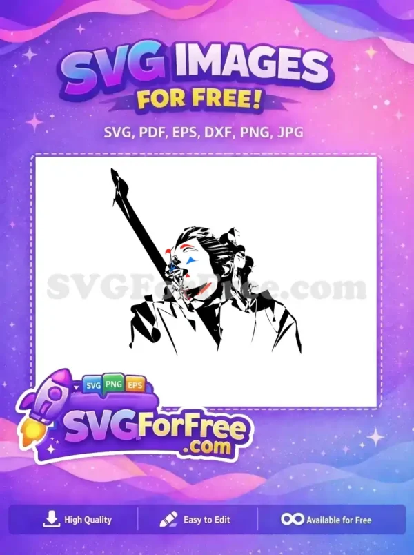 Free Red Smile Free Blue Eyes Joker Free SVG 1