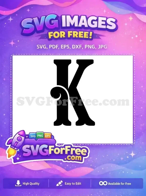 Free Letter K Swirl Free Initial Joker Free SVG